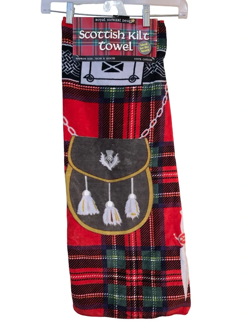 Scottish Kilt Towel Royal Stewart Design by SportaKilt NWT